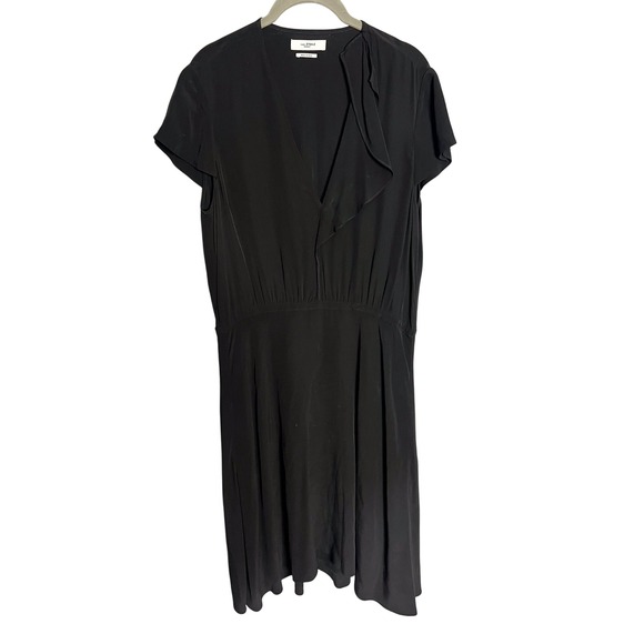 Isabel Marant Étoile‎ West Asymmetrical Hem Dress Size 40 Black Midi - Picture 4 of 9